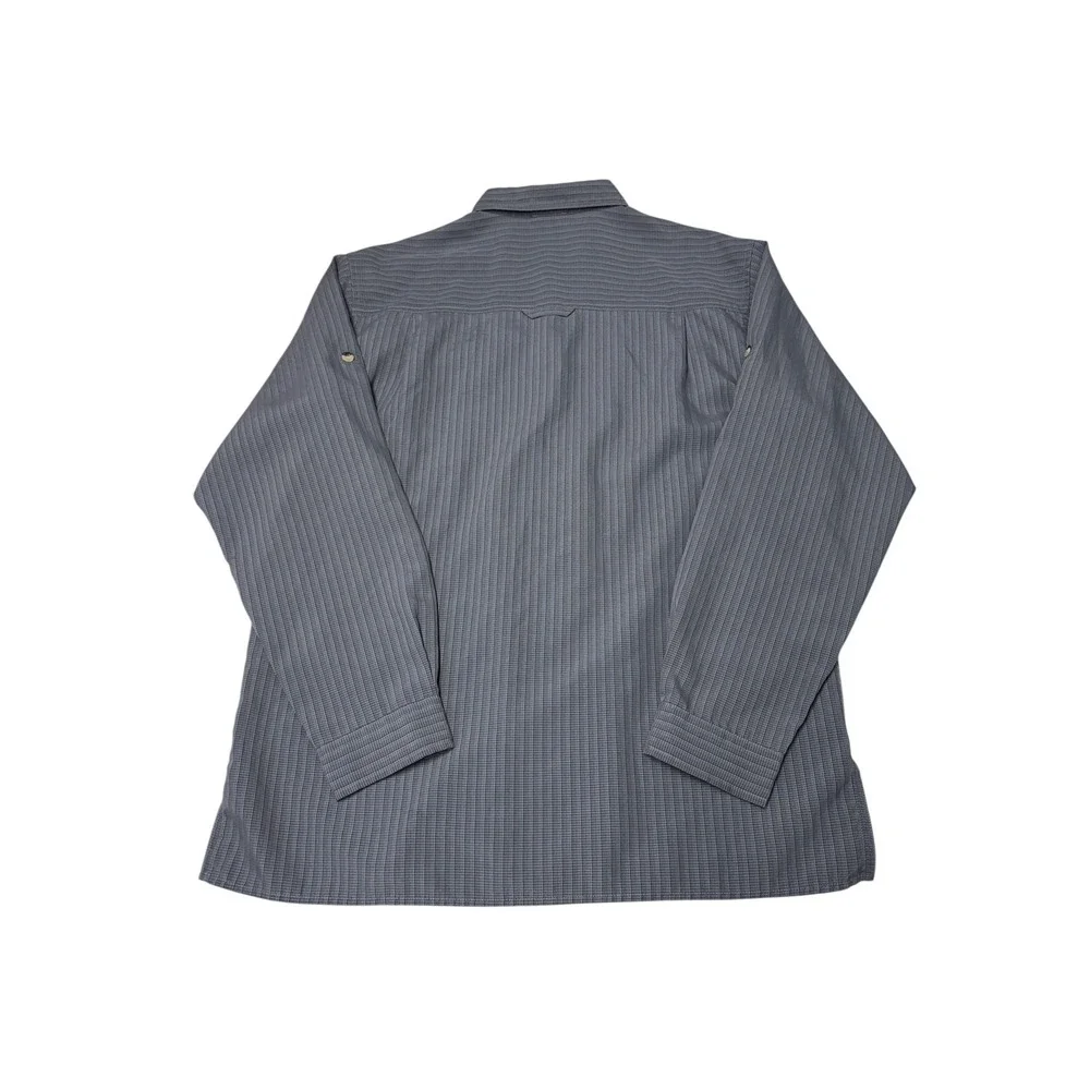 Vintage The North Face Performance Mens Grey‎ Micro Check Modal  Long Sleeve M